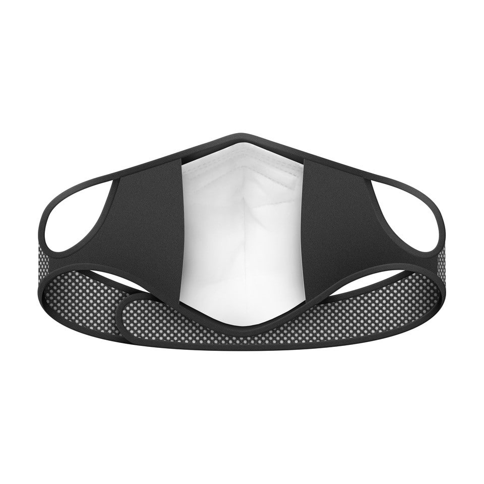 Masque antipollution Frogmask noir et blanc vue intérieure