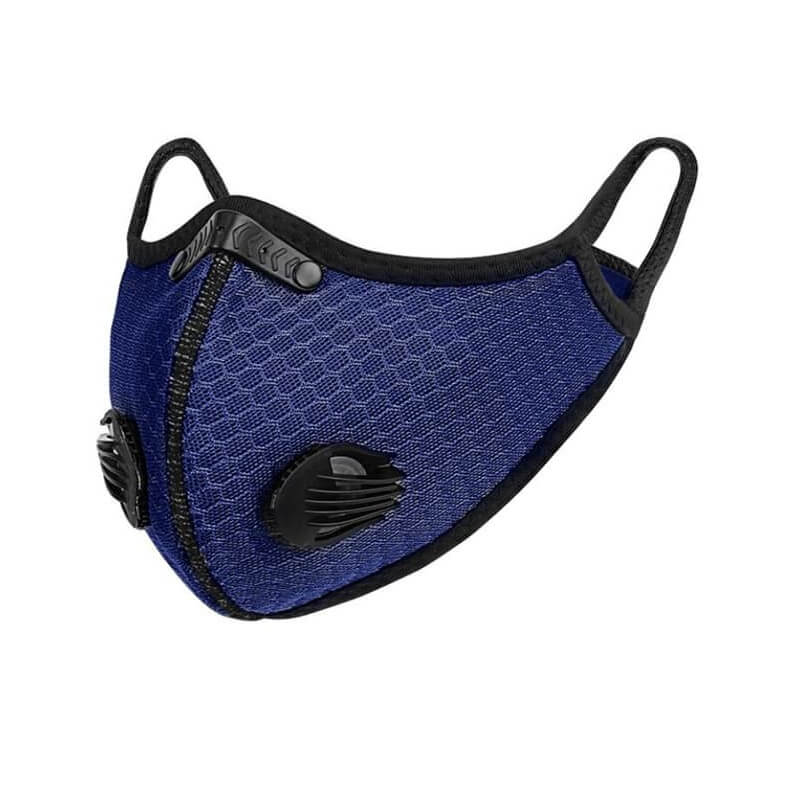 Masque antipollution biker bleu avec Valves