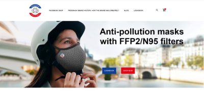 Home page Frogmask antipollution mask website