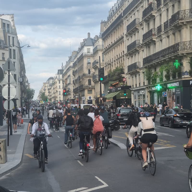 Cyclistes allant en vélotaf au bureau