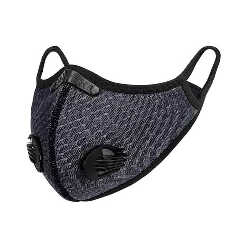 Gray Biker anti-pollution mask with valves